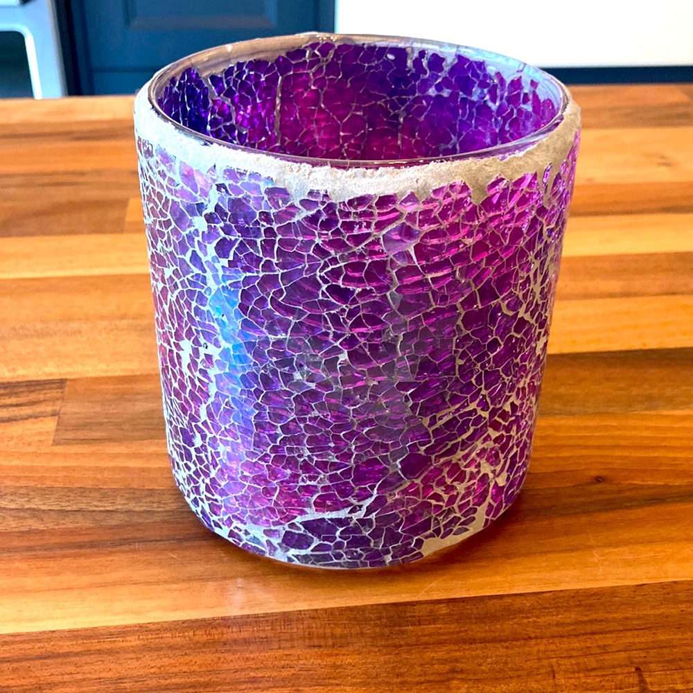 Teleflora Amethyst Gemstone Vase/Decor, Purple and Gray